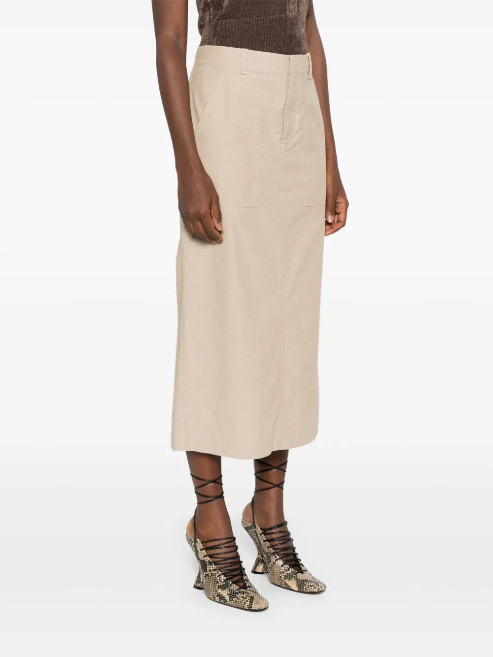 FENDI Katoenen straight rok Beige