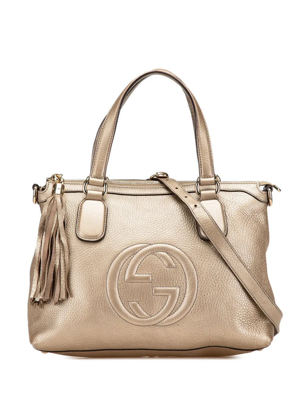 Gucci Pre-Owned 2016-2024 Small Metallic Leather Soho Working satchel | Gold | Image 1