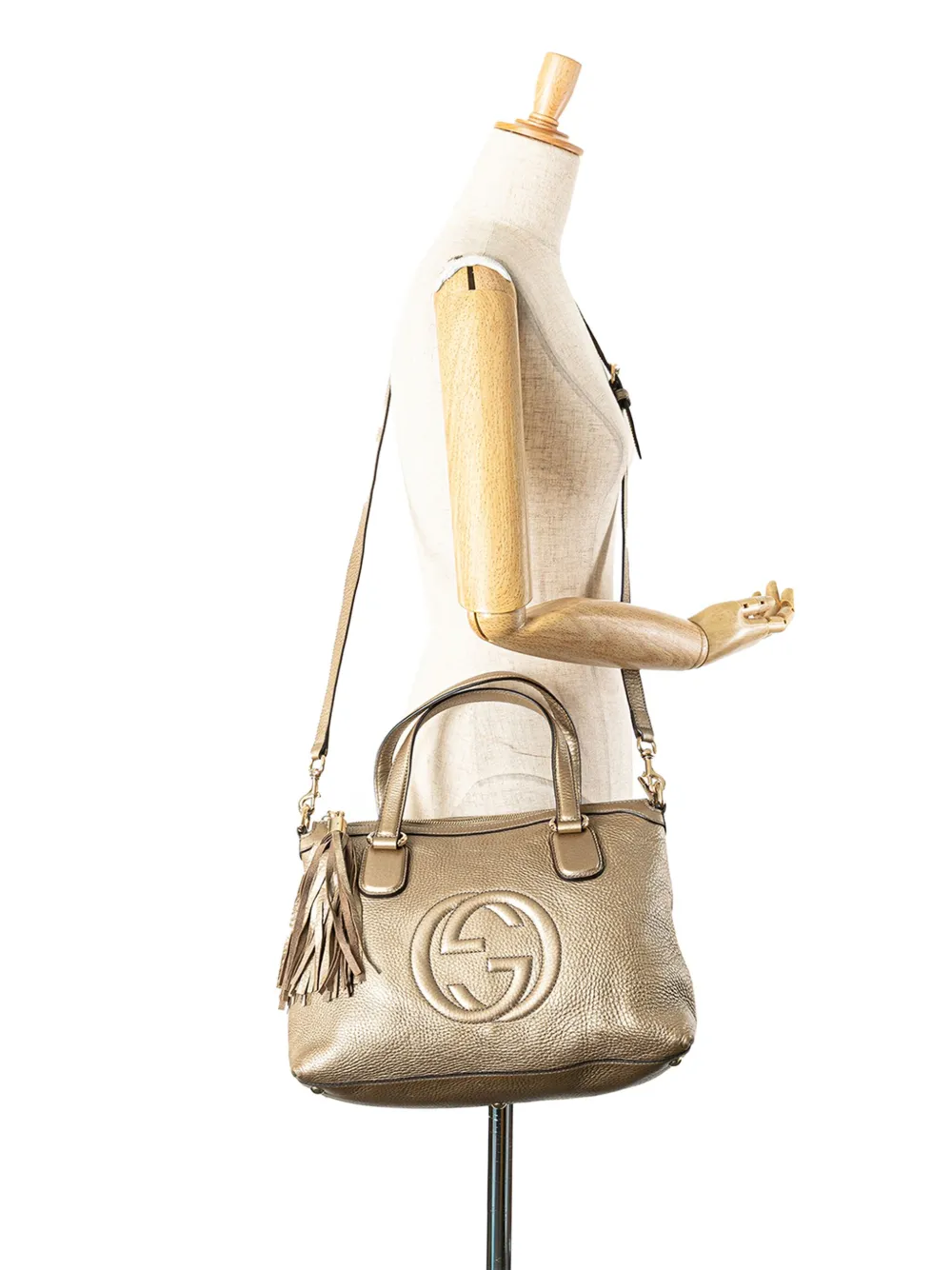Gucci Pre-Owned 2016-2024 Small Metallic Leather Soho Working satchel | Pre-Owned | Image 2