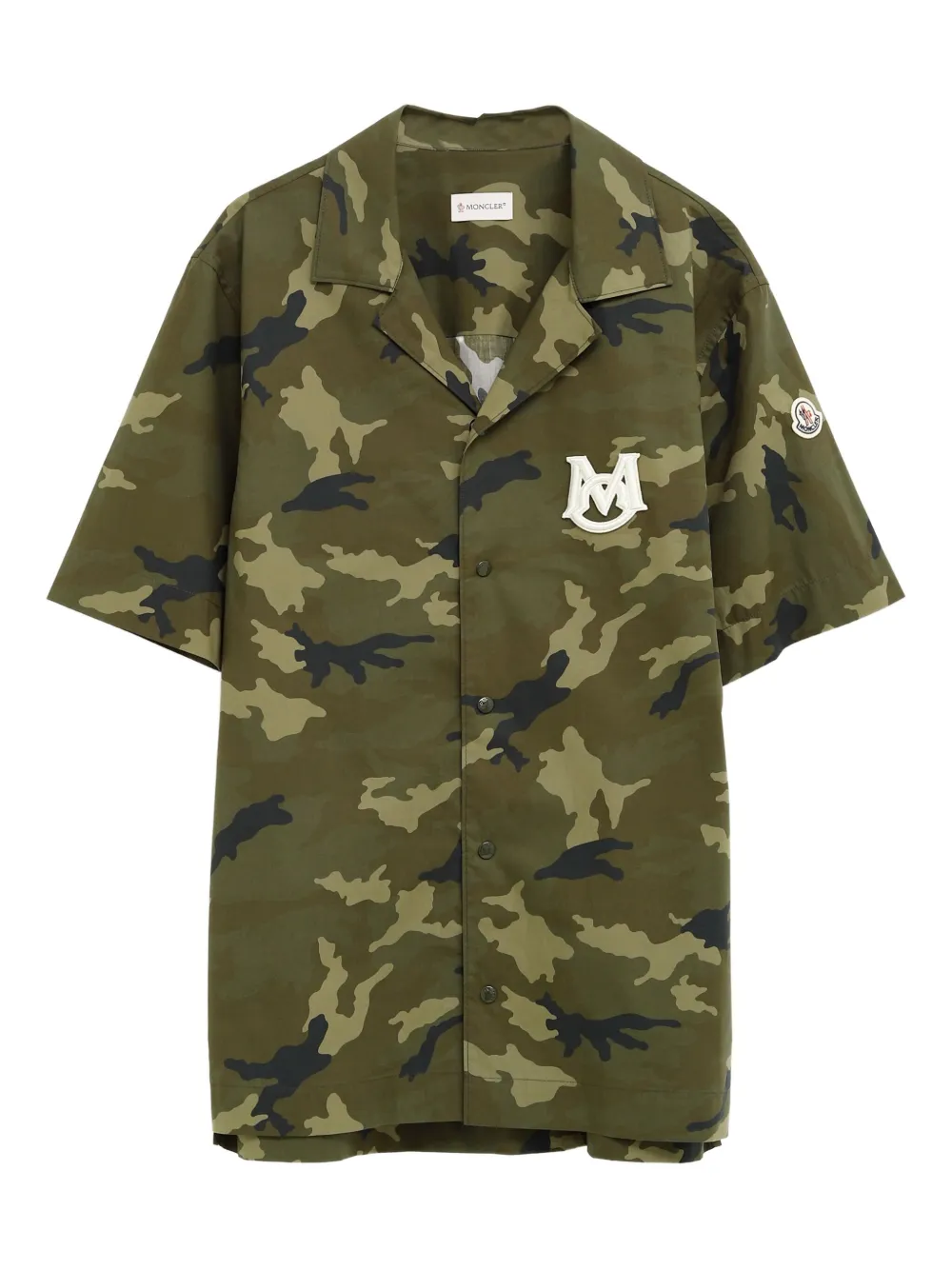 Moncler logo-patch camouflage shirt Groen