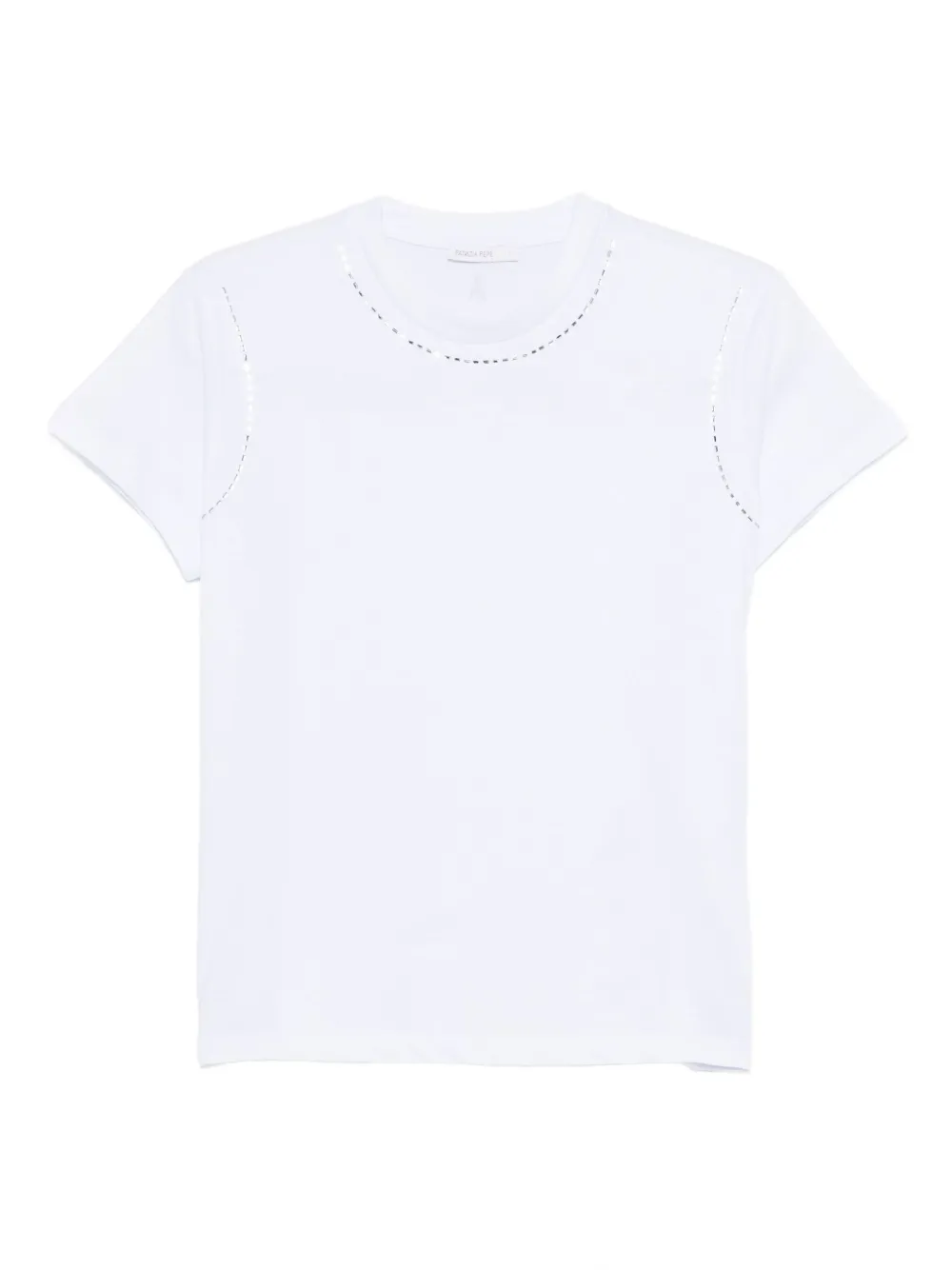 Patrizia Pepe Verfraaid T-shirt Wit