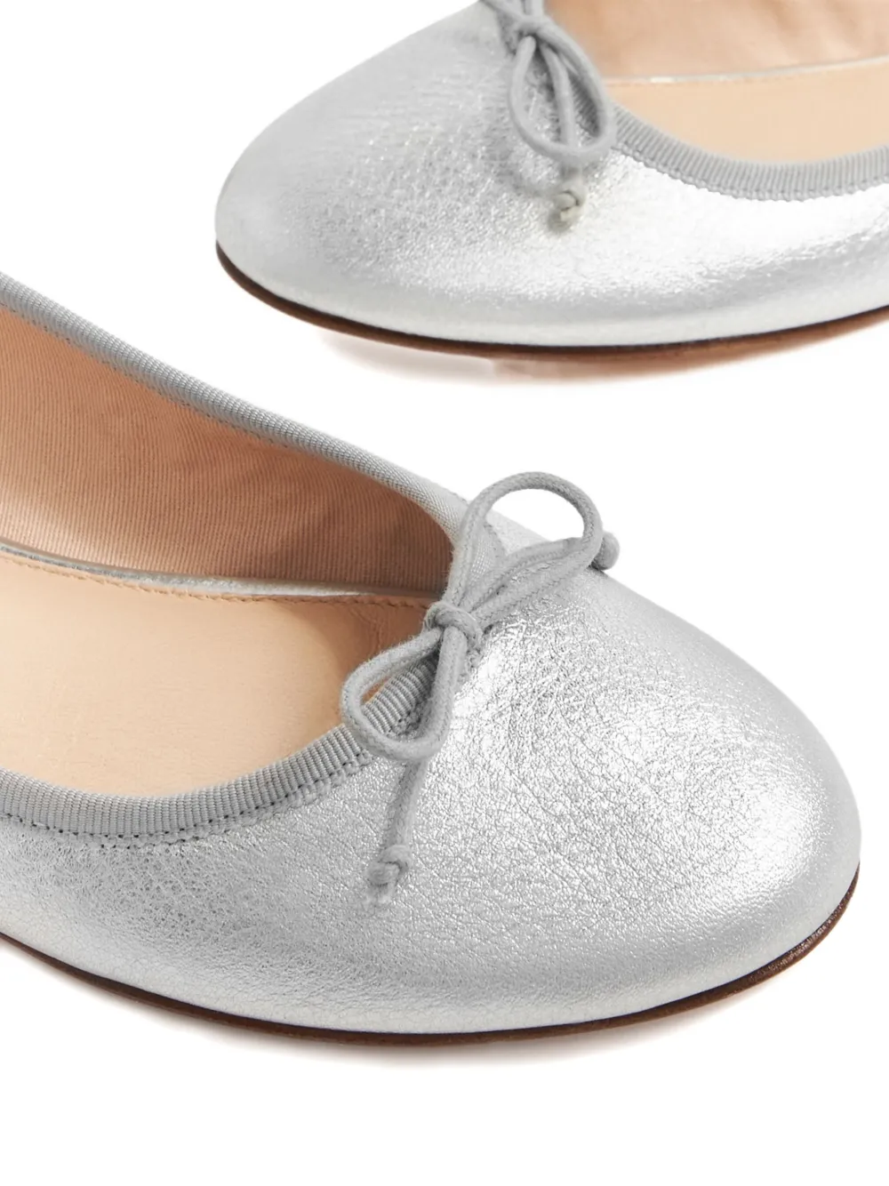 HOUSE OF BALLERINAS metallic leather ballet flats Silver