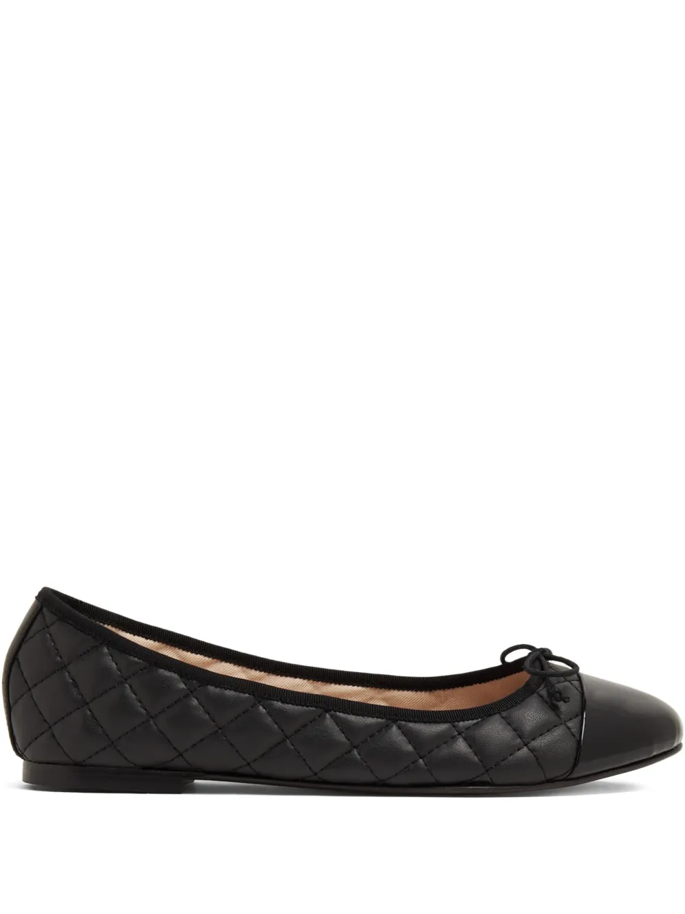 HOUSE OF BALLERINAS quilted leather ballet flats Black