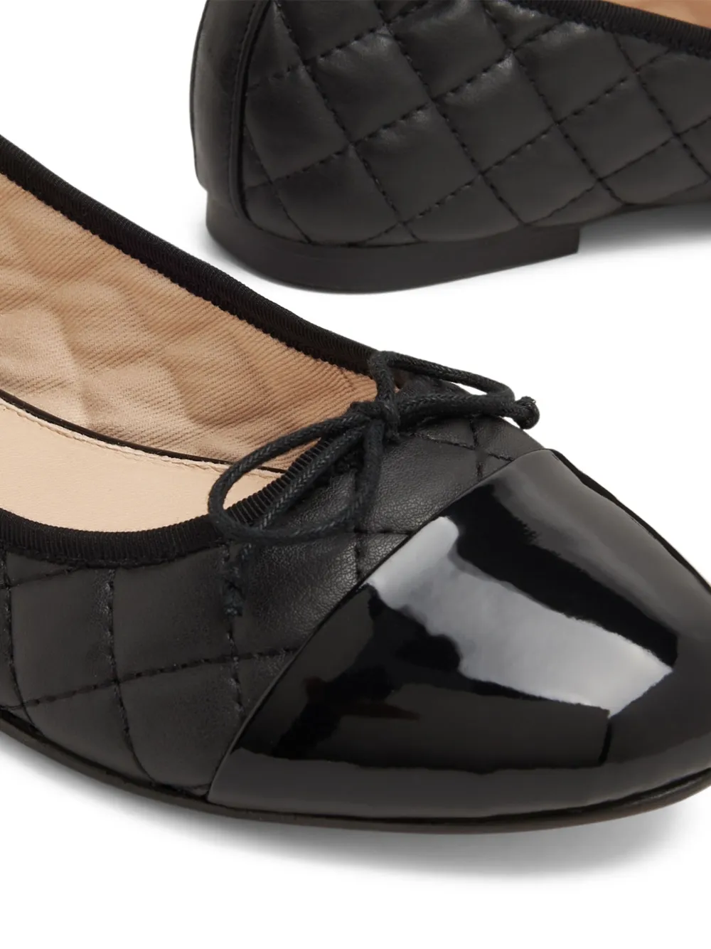 HOUSE OF BALLERINAS quilted leather ballet flats Black