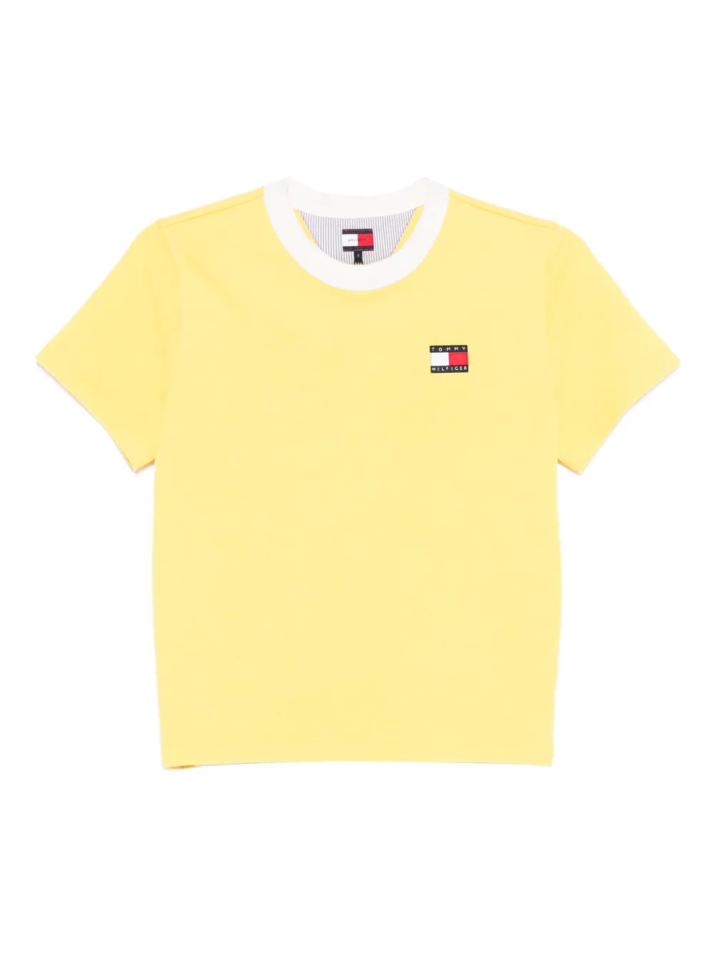 Tommy Hilfiger Katoenen T-shirt met logoprint Geel