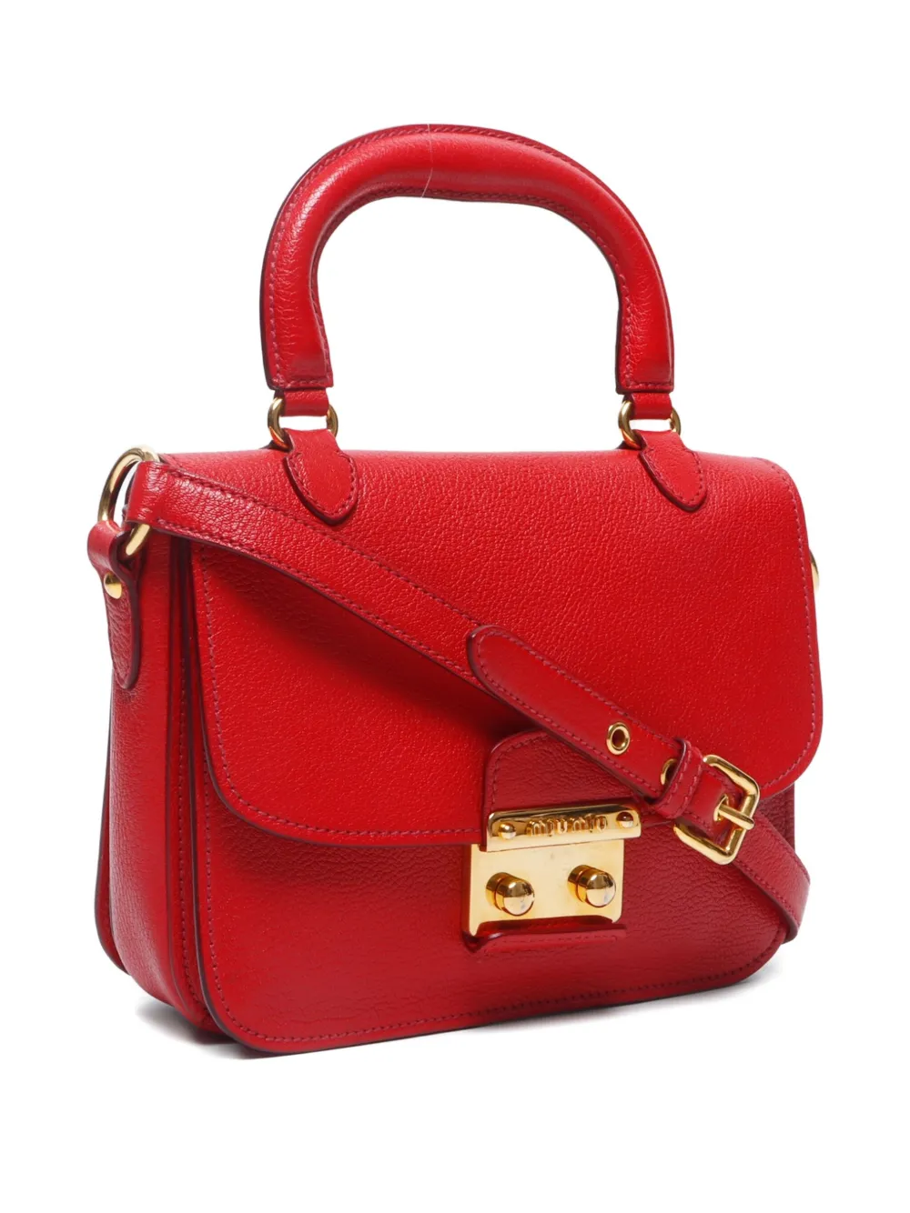 Pre-owned Miu Miu 2000s Madras Leather Shoulder Bag
