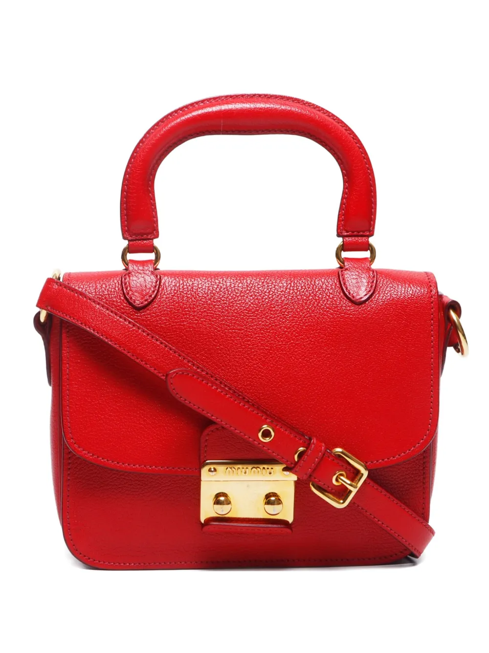 Pre-owned Miu Miu 2000s Madras Leather Shoulder Bag
