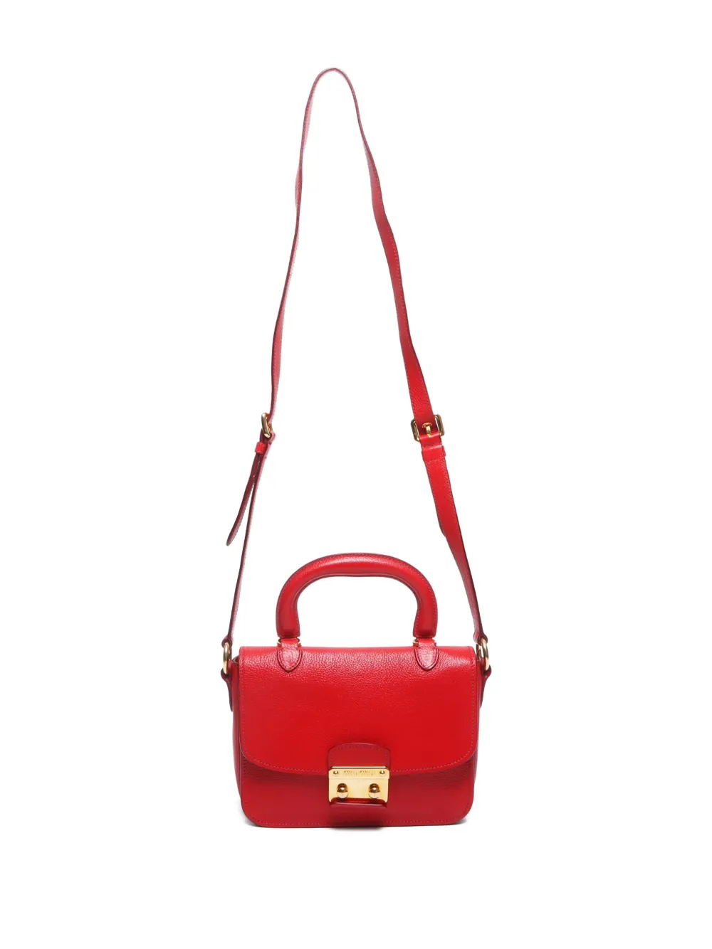 Pre-owned Miu Miu 2000s Madras Leather Shoulder Bag