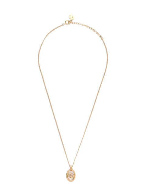 Christian Dior Pre-Owned 1980-1990s CD logo necklace