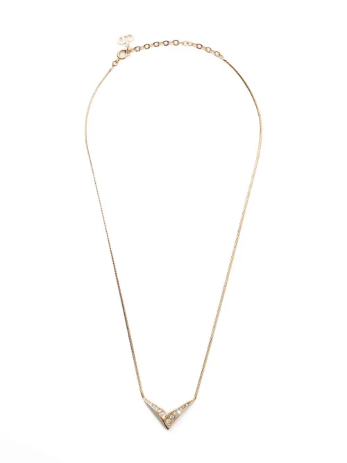 Collier cœur serti de strass (années 1980-1990) - Christian Dior Pre-Owned - Modalova