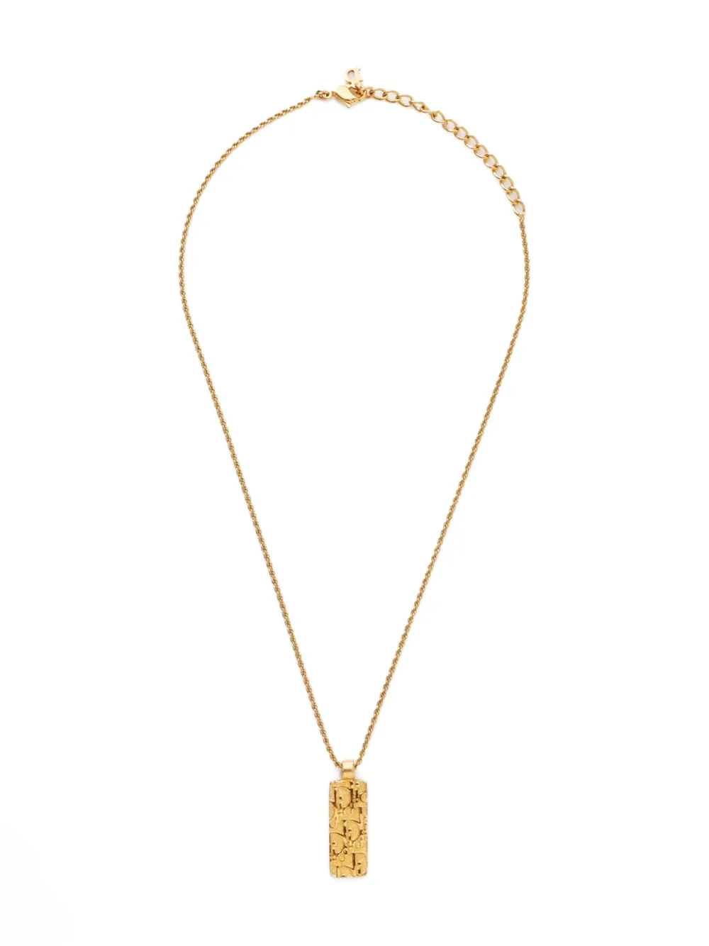 Christian Dior Pre-Owned 1980-1990s logo pendant necklace - ゴールドトーン Christian Dior Pre-Owned 1980-1990s logo pendant necklace - ゴールドトーン