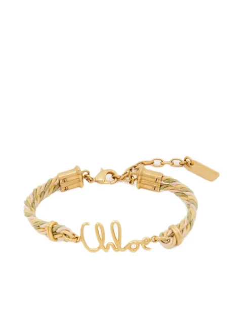Chloé Plage logo-plaque braided bracelet