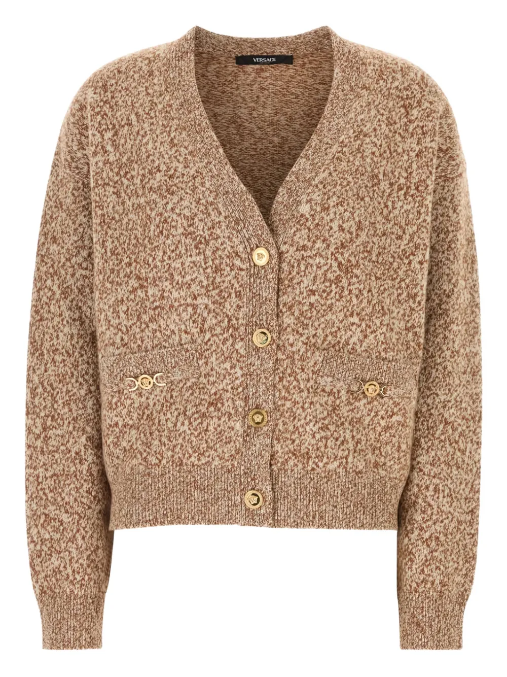 Shop Versace Button-down Textured Cardigan