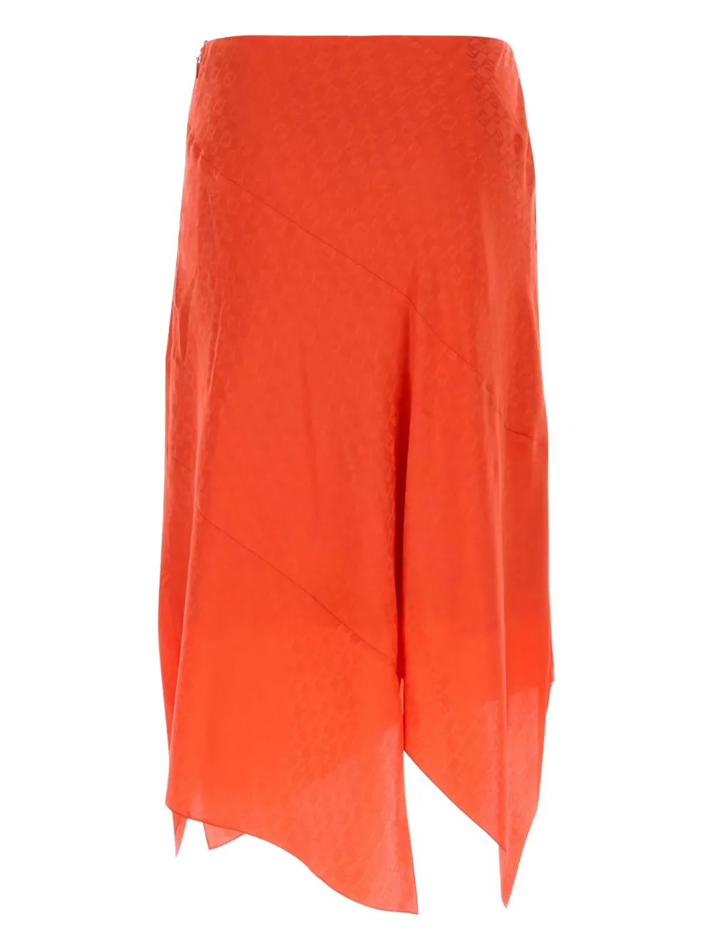 FENDI Zijden asymmetrische midi-rok Rood
