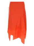 FENDI asymmetric silk midi skirt - Red