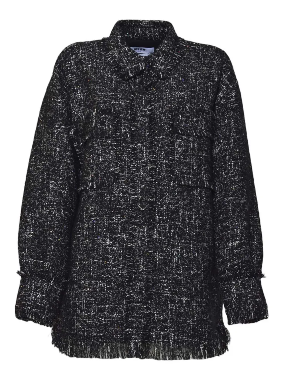 Msgm Fringed Shirt In Black