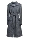Moschino herringbone-pattern belted coat - Black