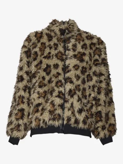 MSGM chamarra con estampado de leopardo y cierre