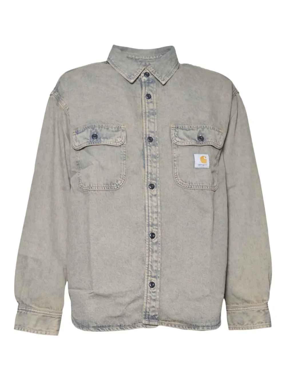 Carhartt WIP Denim overhemd met logopatch Blauw