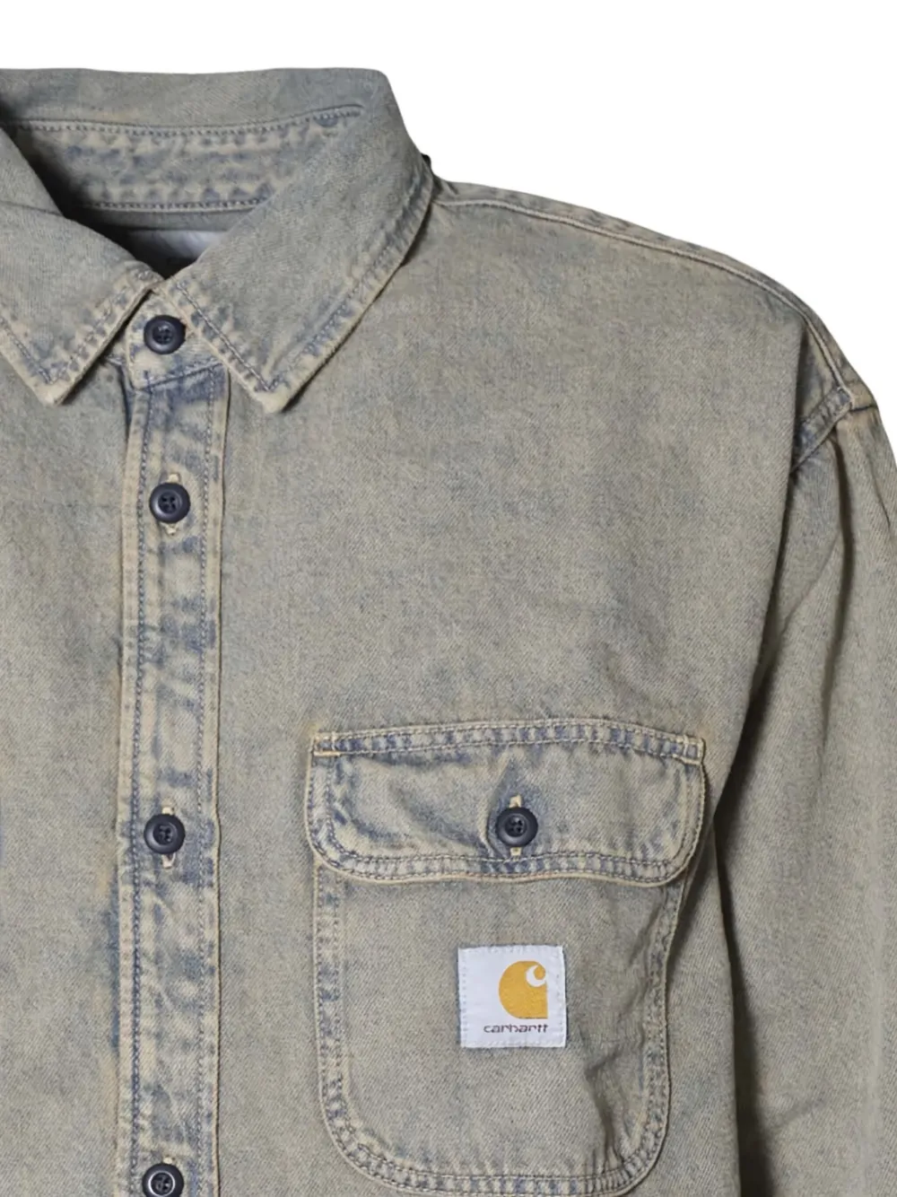 Carhartt WIP Denim overhemd met logopatch Blauw