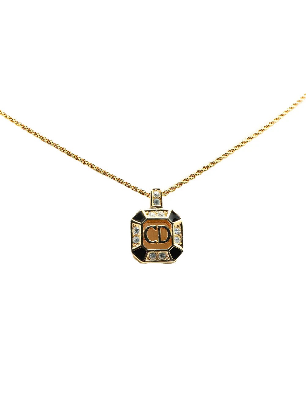 Christian Dior Pre-Owned collier en plaqué or à pendentif CD 20 e siècle | or | Image 1
