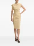 PINKO cut-out button-detail midi dress - Neutrals