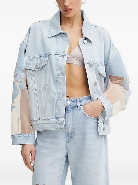 PINKO organza-insert denim jacket