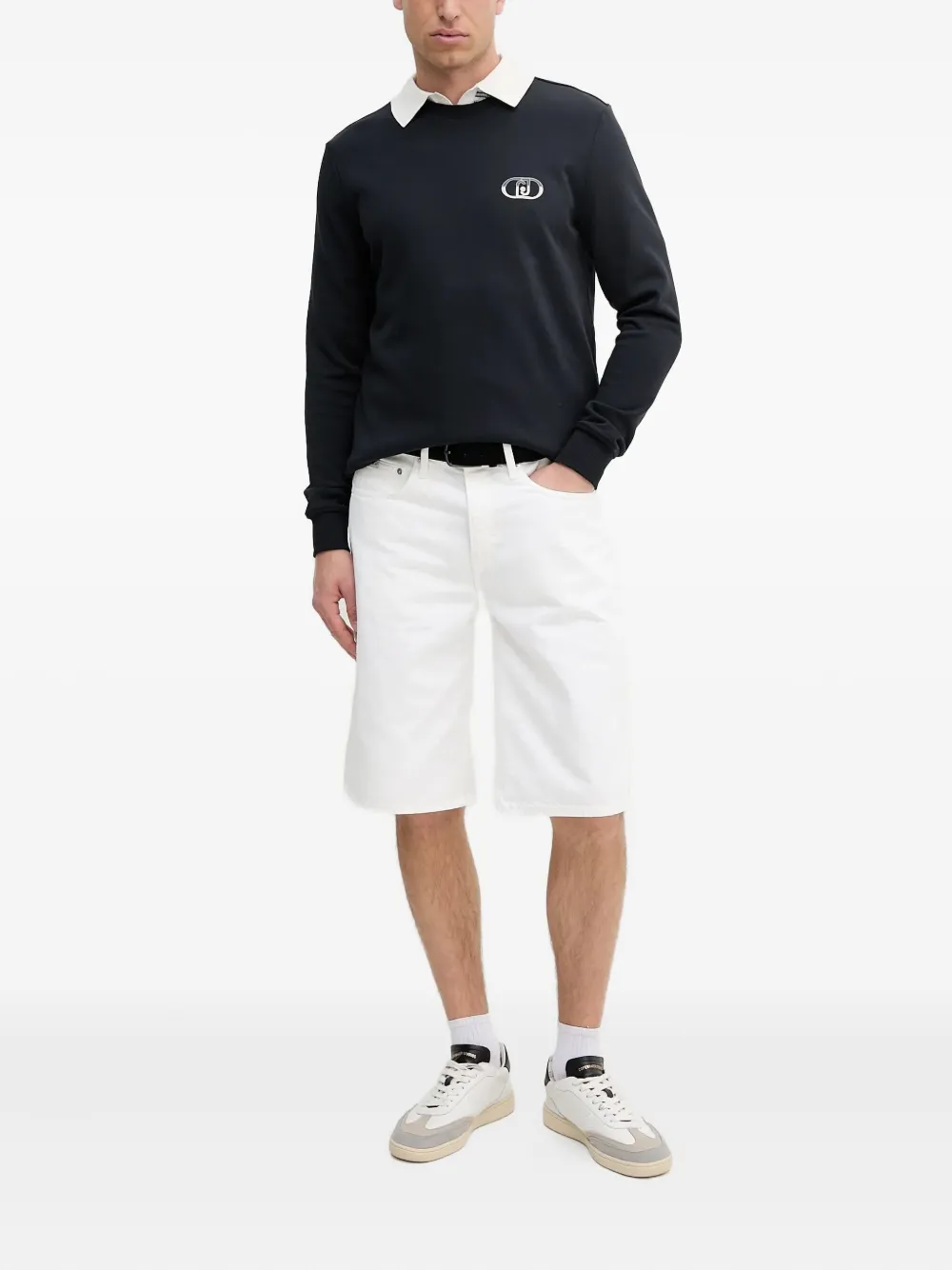 Liu •jo Striped Knitted T-shirt In Blue