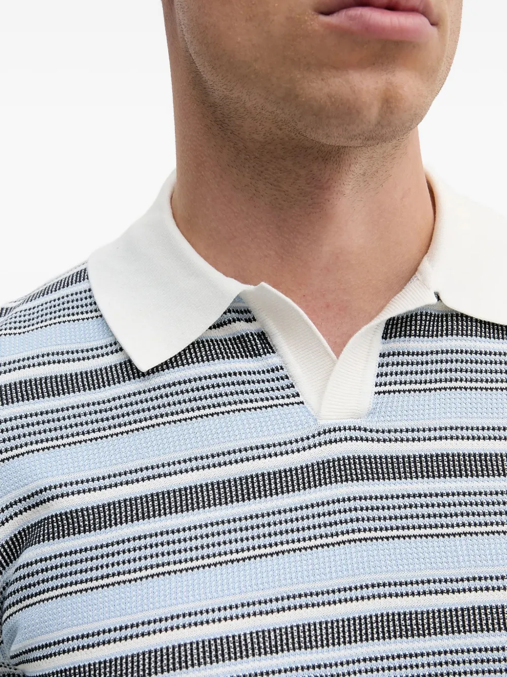 Liu •jo Striped Knitted T-shirt In Blue