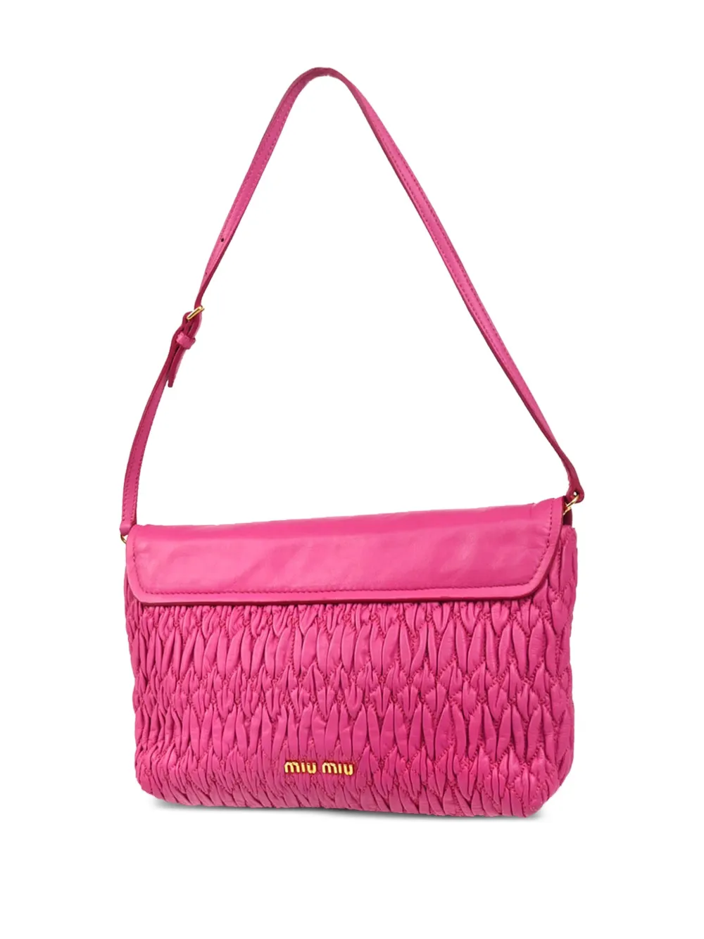 Miu Miu Pre-Owned 2010s ruched-leather shoulder bag | Image 2