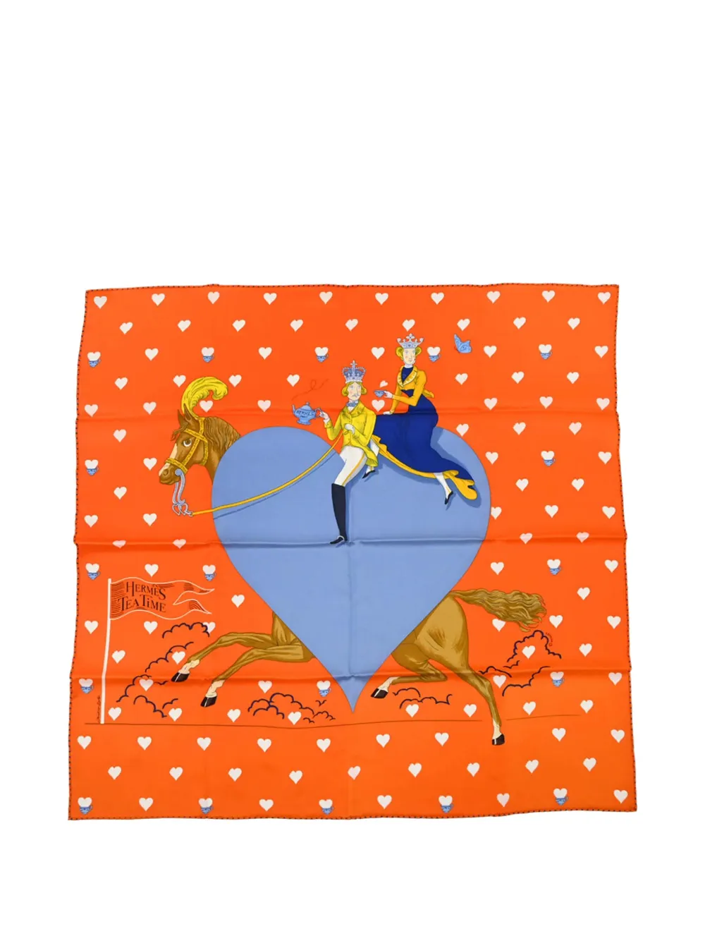 Hermès Pre-Owned mascada Tea Time de seda 2010 | naranja | Image 1