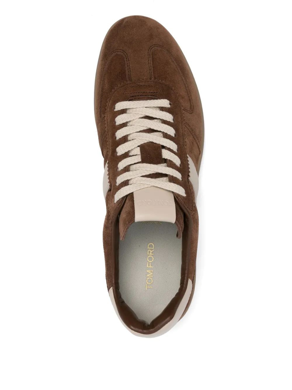 TOM FORD suede panelled sneakers Brown