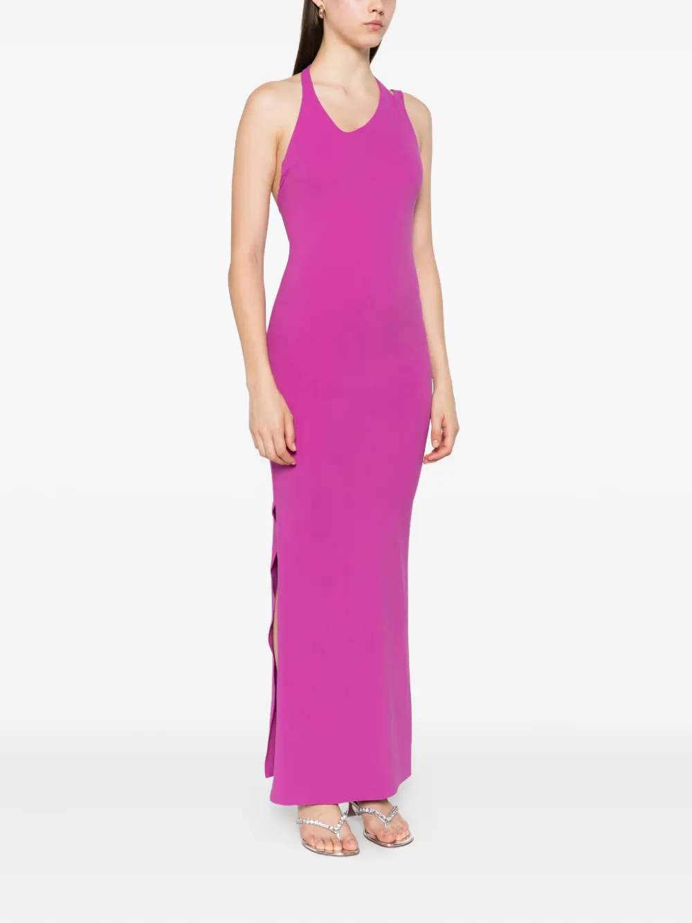 Patrizia Pepe Maxi-jurk met halternek Paars