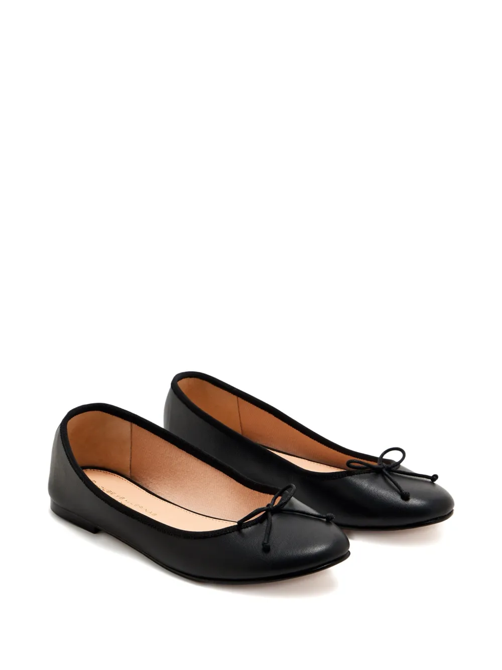 HOUSE OF BALLERINAS bow-detail leather ballet flats - Zwart