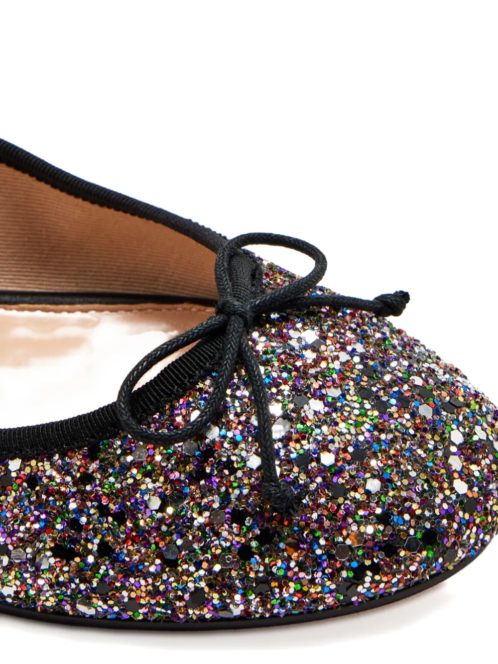 House Of Ballerinas Glitter Bow-detail Ballet Flats In Brown