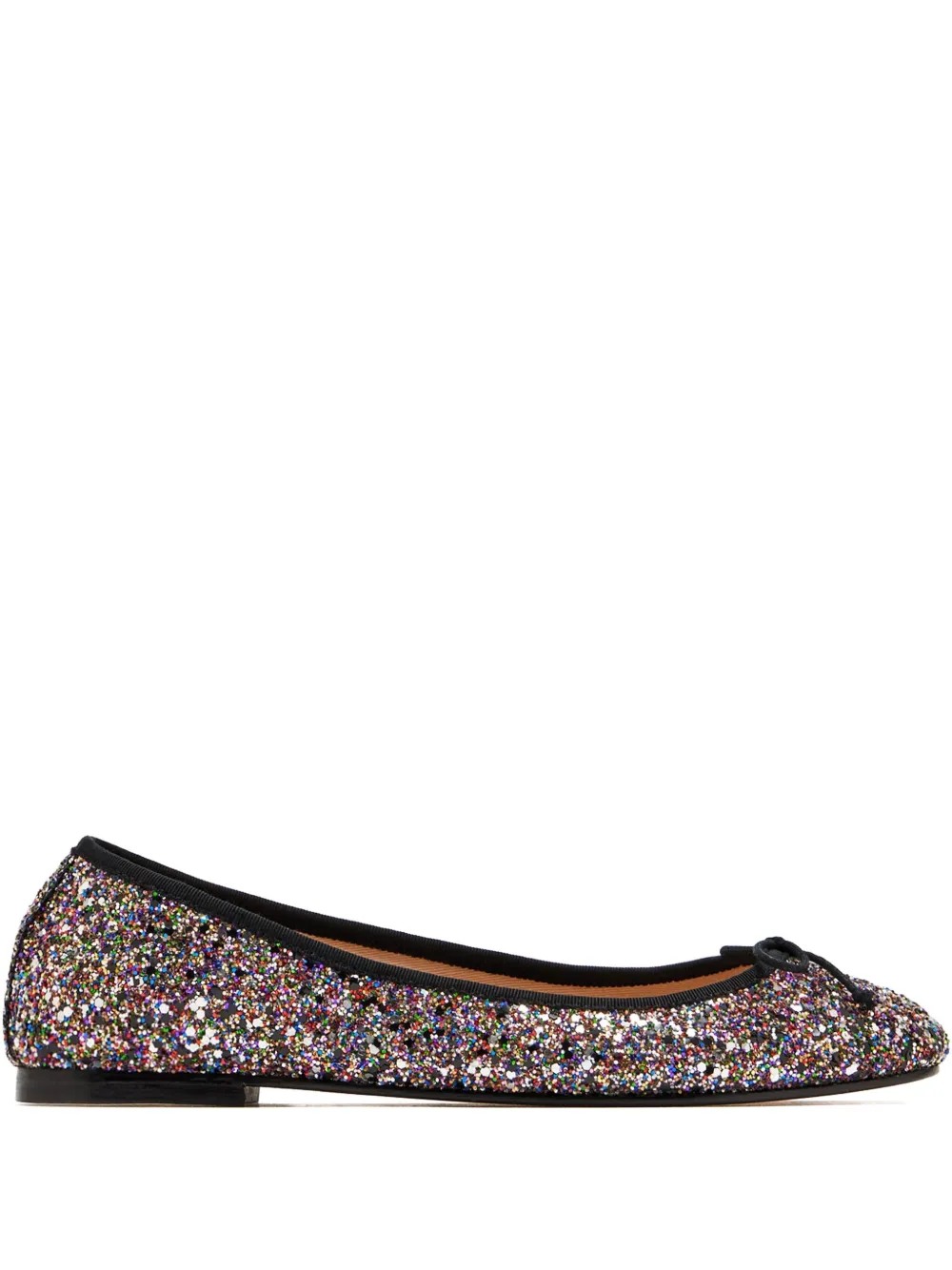 House Of Ballerinas Glitter Bow-detail Ballet Flats In Brown