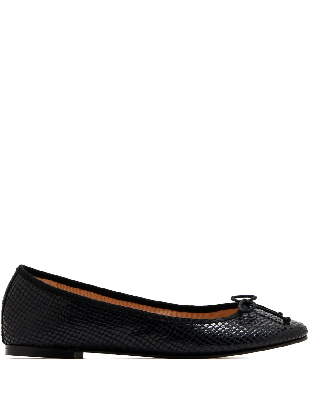 HOUSE OF BALLERINAS スネークスキンリボン フラットシューズ - ブラック HOUSE OF BALLERINAS スネークスキンリボン フラットシューズ - ブラック