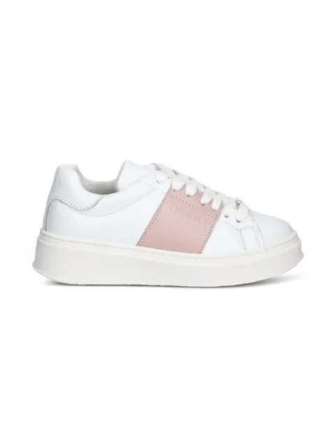 TWINSET Kids leather lace-up sneakers