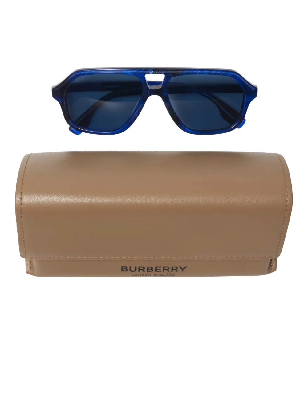 Burberry Kids Geruite zonnebril met piloten montuur Blauw