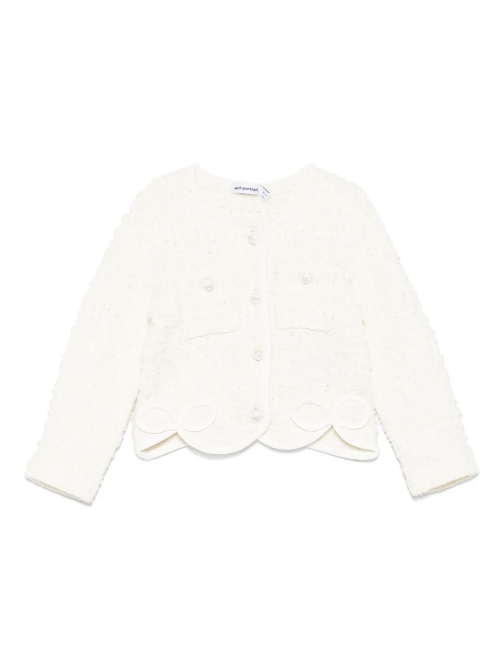 Self-Portrait Kids button-up cardigan | White | Image 1