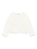 Self-Portrait Kids button-up cardigan - White
