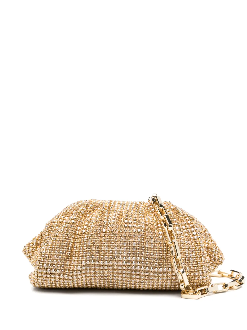 Self-Portrait Chainmail clutch bag | Gold | Image 1