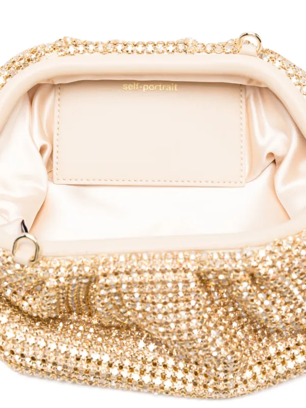 Self-Portrait Chainmail Clutch Bag | Gold | FARFETCH