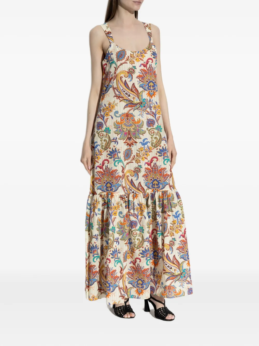 ETRO floral-print cotton maxi dress - Beige