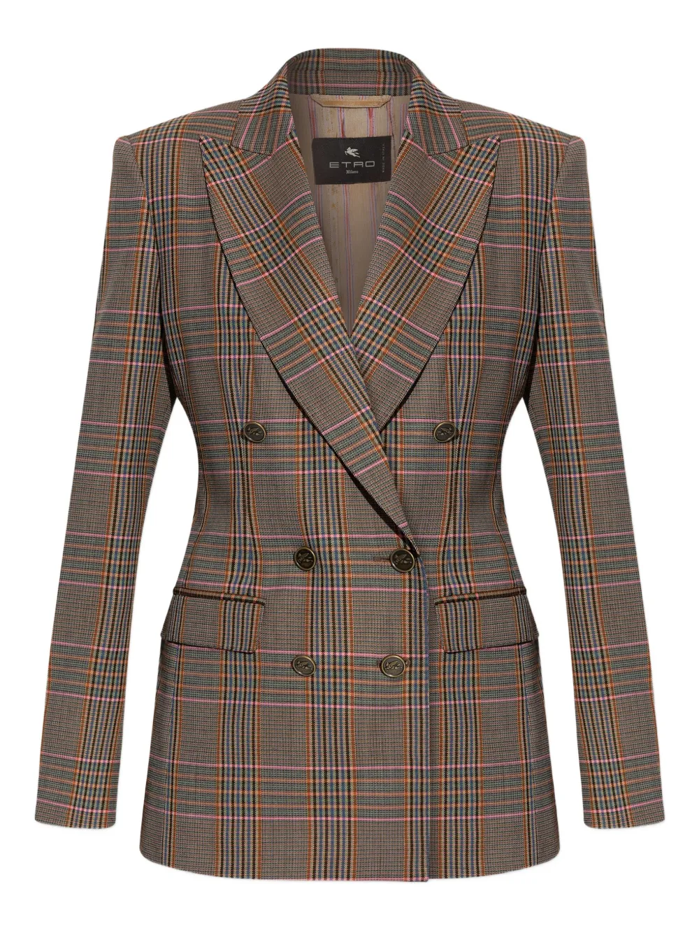 ETRO checked double-breasted blazer Bruin