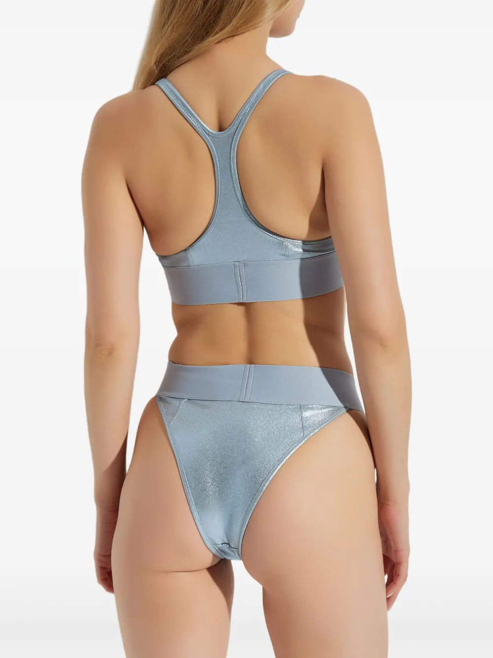 Diesel Zaira-D-Pop metallic bikinitop met racerback Blauw