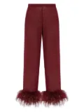 Oséree Plumage feather-trim trousers - Red