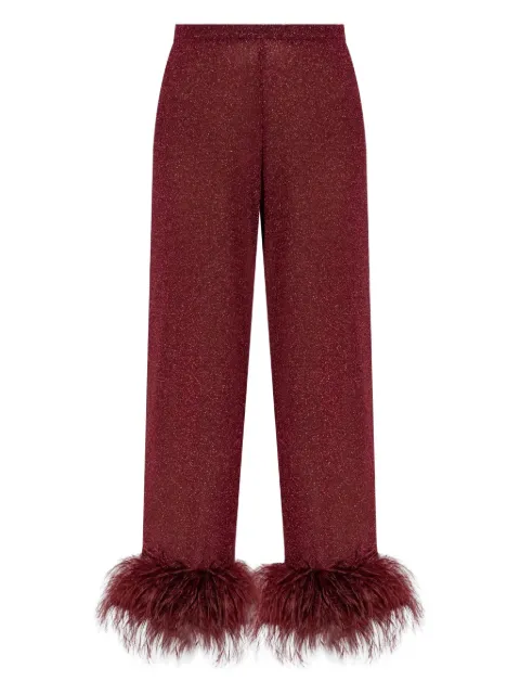 Oséree Plumage feather-trim trousers
