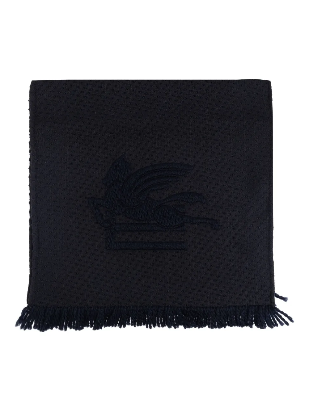 ETRO Sjaal met geborduurd logo Blauw