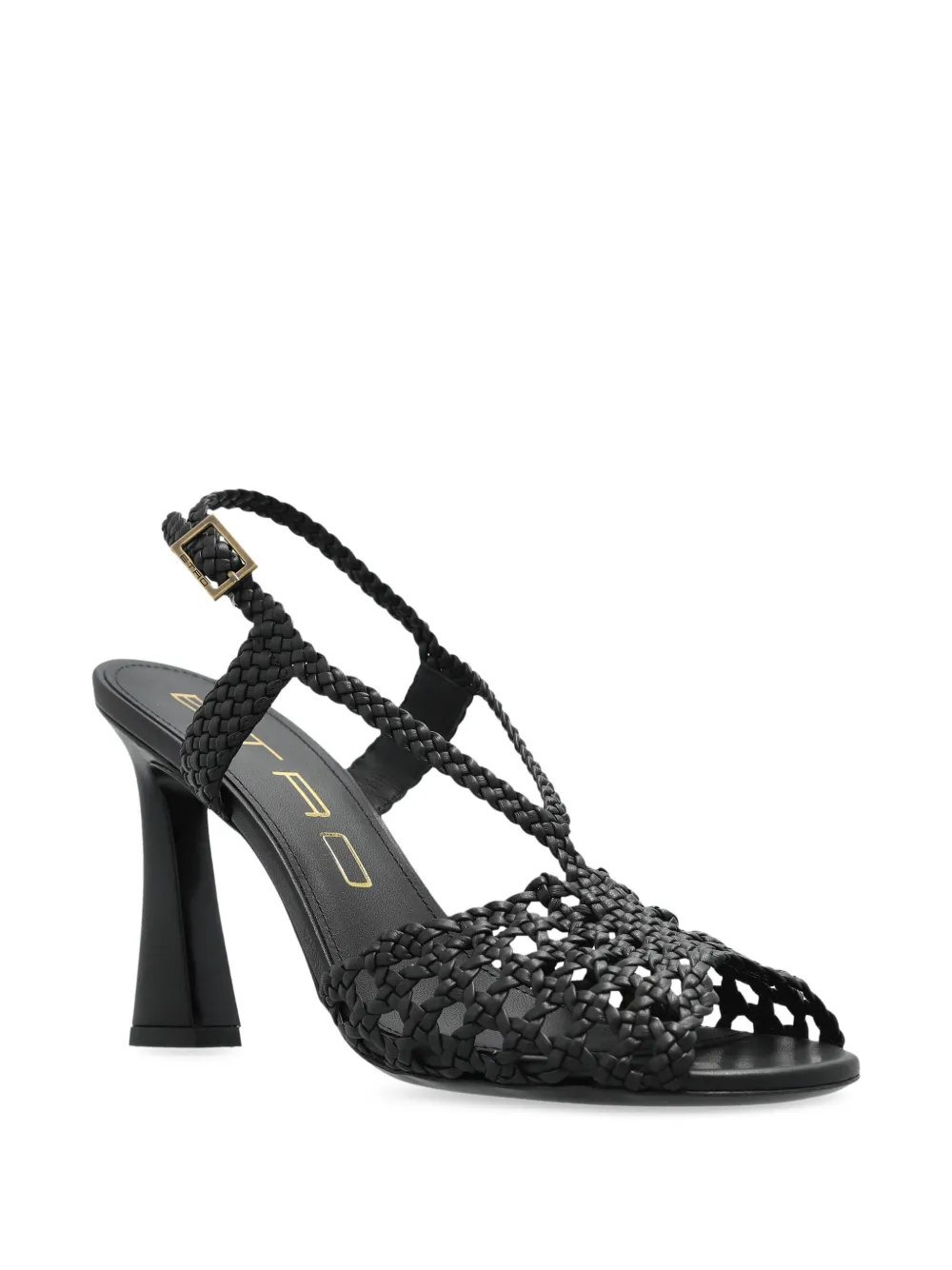 ETRO 100mm woven heeled sandals Black